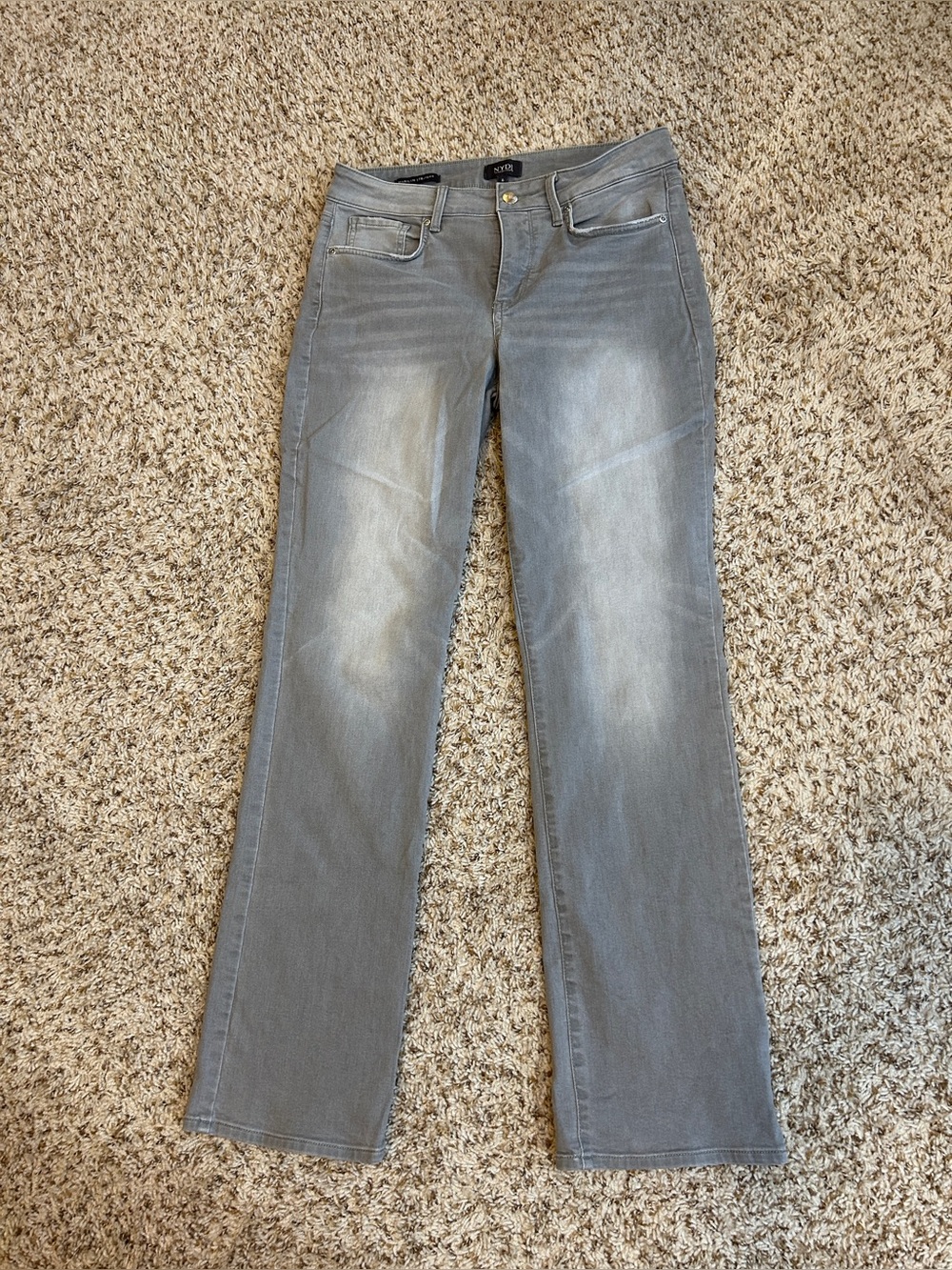 NYDJ Marilyn Straight Gray Wash Jeans Size 6